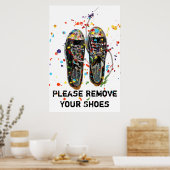 Bitte entfernen Sie Ihr Schuhkunstfotografie-Poste Poster (Küche)