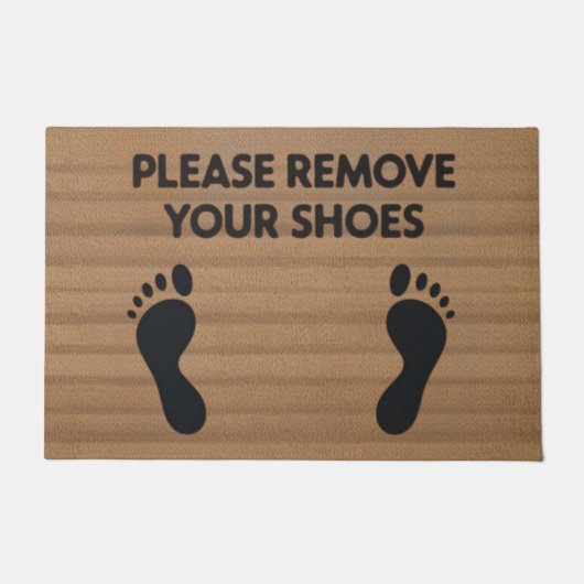 Bitte entfernen Sie Ihre Schuhe Fußmatte (Vorderseite)