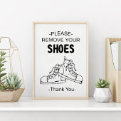 Bitte entfernen Sie Ihre Schuhe Grafik illustriert Poster