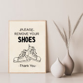 Bitte entfernen Sie Ihre Schuhe Grafik illustriert Poster