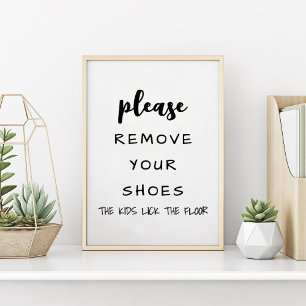 Bitte entfernen Sie Ihre Schuhe Lustiger Bauernhof Poster