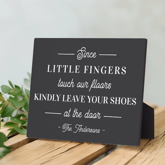 Bitte entfernen Sie Ihre Schuhe Personalisiert Fotoplatte