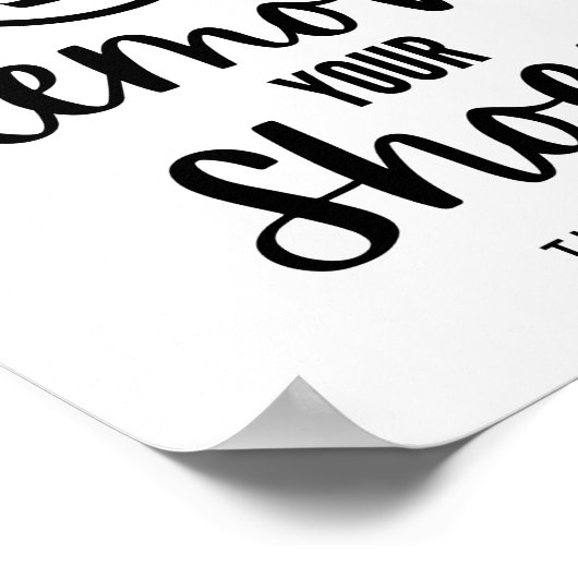 Bitte entfernen Sie Ihre Schuhe Poster (Ecke)