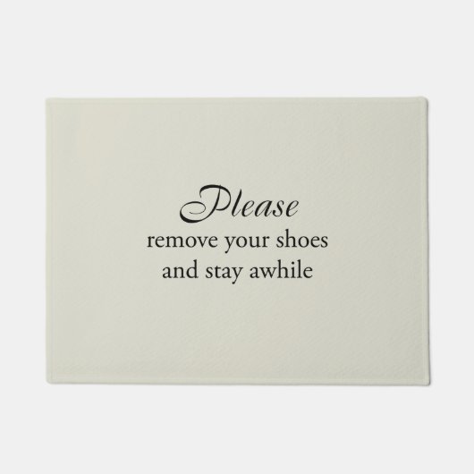 Bitte entfernen Sie Ihre Schuhe und Bleibe Sie ein Fußmatte (Vorderseite)