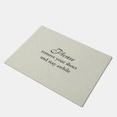 Bitte entfernen Sie Ihre Schuhe und Bleibe Sie ein Fußmatte (Schrägansicht)