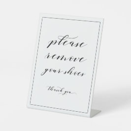 Bitte entfernen Sie Ihre Schuhsignatur Sockelschild