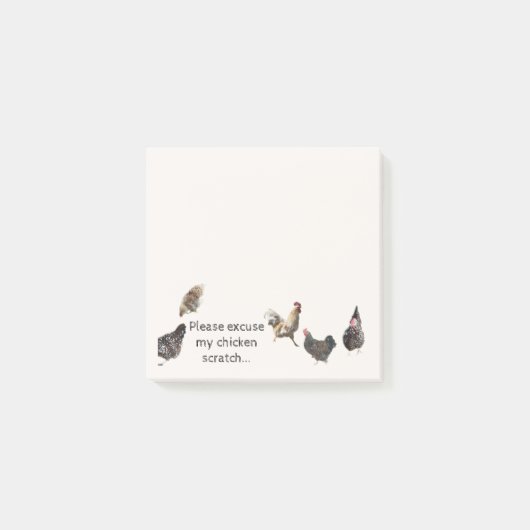 Bitte entschuldigen Sie meine Chicken Scratch Post Post-it Klebezettel (Vorderseite)