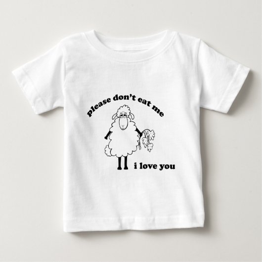 Bitte essen Sie mich nicht, i-Liebe Sie (Schafe) Baby T-shirt (Vorderseite)