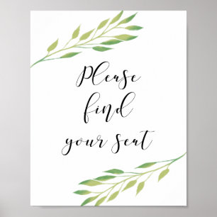 Bitte finden Sie Ihr Blätter Watercolor Poster