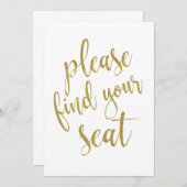 Bitte finden Sie Ihr Gold-Glitzer-Sign-On Einladung (Vorne/Hinten)