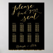 Bitte finden Sie Ihr Seat Gold Foil Wedding Sign Poster (Vorne)