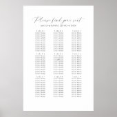 Bitte finden Sie Ihren Platz Hochzeits-Sitzplan Poster (Vorne)