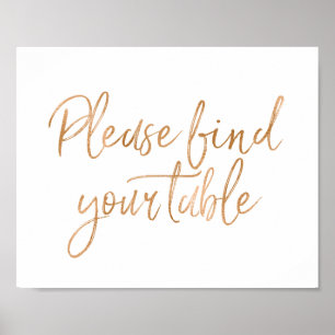 Bitte finden Sie Ihren Sitzplatz 8x10 Roségoldene  Poster