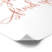 "Bitte finden Sie Ihren Sitzplatz" Rose Gold Weddi Poster (Ecke)