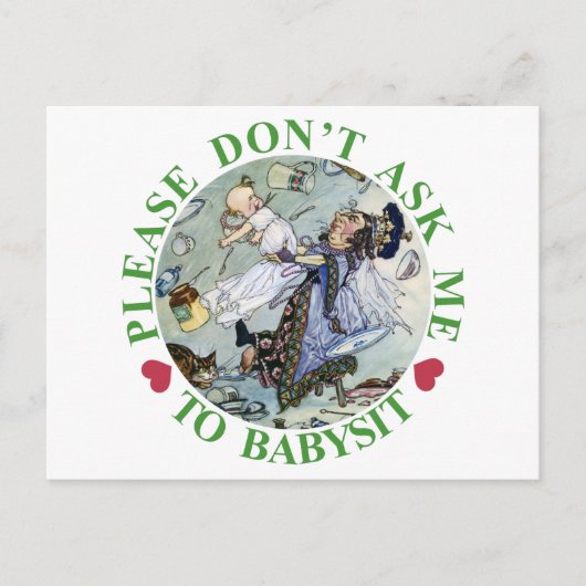 BITTE FRAG MIR NICHT ZU BABYSIT! POSTKARTE (Vorderseite)