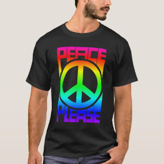 Bitte Frieden Regenbogen-Lettering T-Shirt