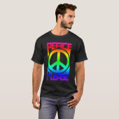 Bitte Frieden Regenbogen-Lettering T-Shirt (Vorne ganz)