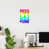 Bitte Frieden Regenbogen-Lettern Poster (Heimbüro)