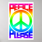 Bitte Frieden Regenbogen-Lettern Poster (Vorne)