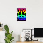 Bitte Frieden Regenbogen-Lettern Poster (Heimbüro)