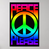 Bitte Frieden Regenbogen-Lettern Poster (Vorne)