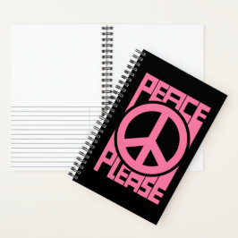 Bitte Frieden Rosa Lettering Notizblock