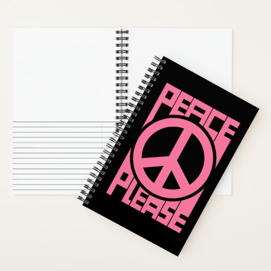 Bitte Frieden Rosa Lettering Notizblock (Innen)