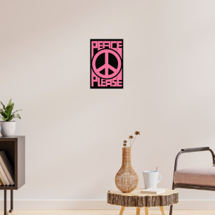 Bitte Frieden Rosa Schrift Poster