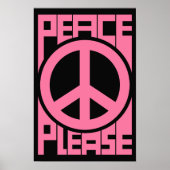 Bitte Frieden Rosa Schrift Poster (Vorne)