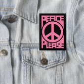 Bitte Frieden Rosa Schriftzug Button (Insitu)
