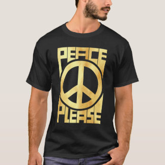 Bitte Frieden Sanfte Goldschrift T-Shirt