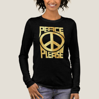 Bitte Frieden Sanfte Goldschrift Tri-Blend Shirt