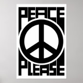 Bitte Frieden Schwarze Schrift Poster (Vorne)