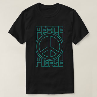Bitte Frieden Türkis Schriftzug T-Shirt