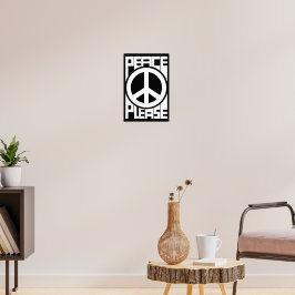 Bitte Frieden Weiße Schrift Poster