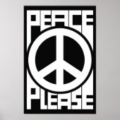 Bitte Frieden Weiße Schrift Poster (Vorne)