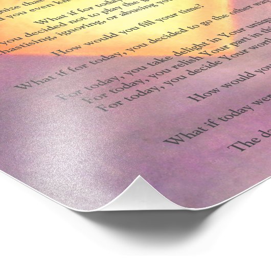 bitte für heute Plakat Fotodruck (Ecke)