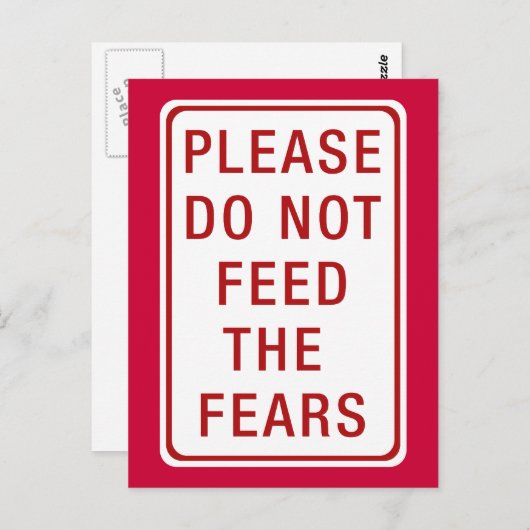 Bitte füttern Sie nicht die Furcht Postkarte (Vorne/Hinten)