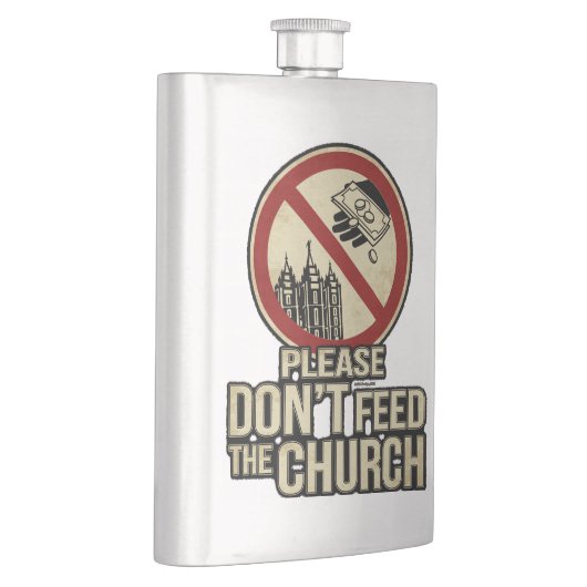 Bitte füttern Sie nicht die Kirche - Flasche Flachmann (Rechts)