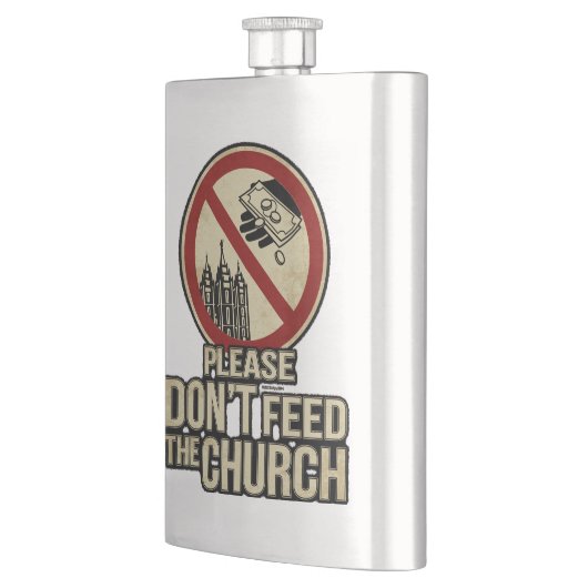 Bitte füttern Sie nicht die Kirche - Flasche Flachmann (Links)