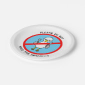 Bitte füttern Sie nicht die Seemöwen Pappteller (Schrägansicht)