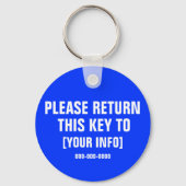 Bitte geben Sie diesen Schlüssel mit benutzerdefin Schlüsselanhänger (Vorderseite)
