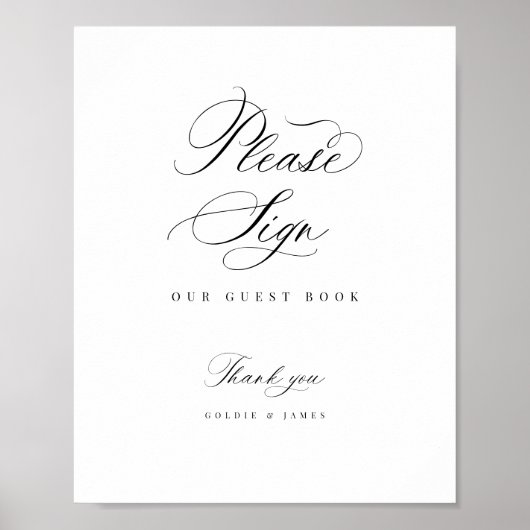 Bitte geben Sie Gast Book Empfang Table Poster an (Vorne)