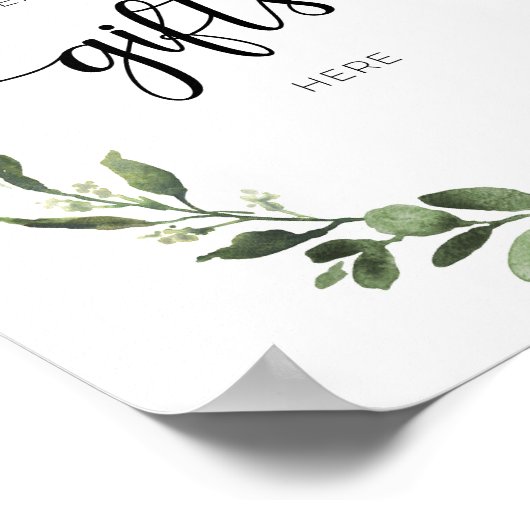 Bitte geben Sie Geschenke hier Party-Unterschrift Poster (Ecke)