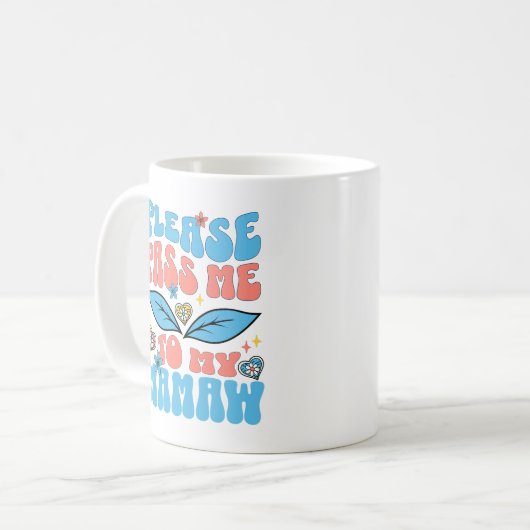 Bitte geben Sie mich an meine Großeltern Kaffeetasse (Vorderseite Links)