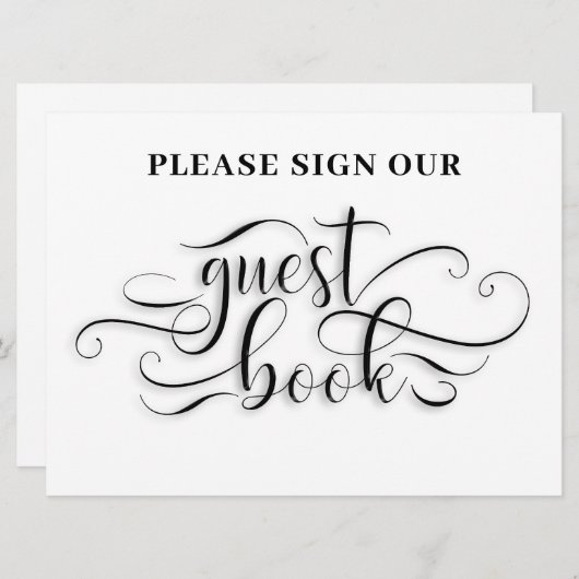 Bitte geben Sie unsere Gästebuch-Hochzeitskarte an Einladung (Vorne/Hinten)