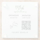 Bitte genießen Sie die WiFi-Kennwortprüfung, um QR Glasuntersetzer (Rückseite)