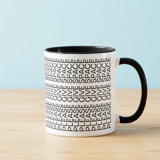 Bitte gib introvertierter Tasse mit versteckter Na