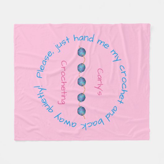 Bitte gib mir mein Häkelchen ... personalisiert Fleecedecke (Vorderseite (Horizontal))