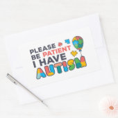 Bitte haben Sie Geduld, ich habe Autismus-Multicol Rechteckiger Aufkleber (Umschlag)